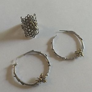 Lucky Brand  Bee Earring and Ring Set